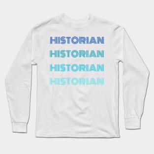 Blue Retro HIstorian Long Sleeve T-Shirt